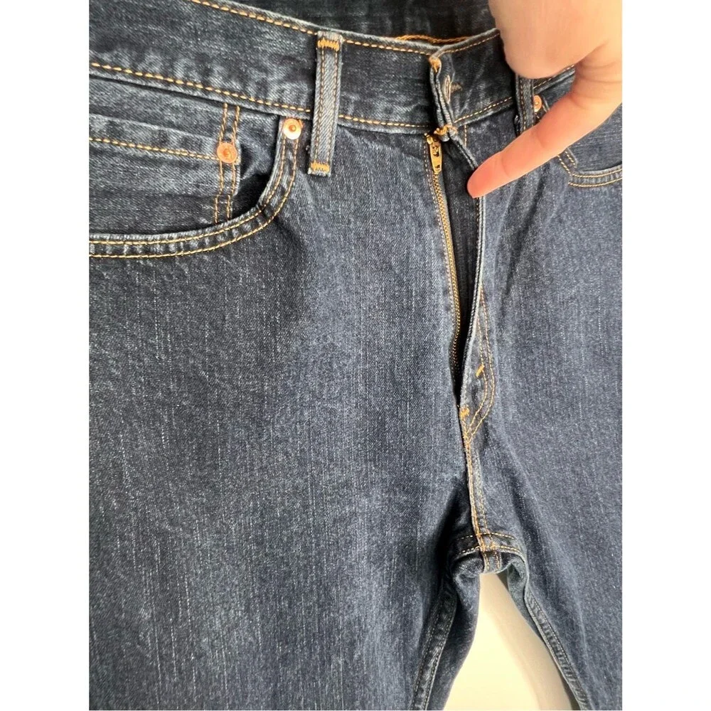 Levi’s 505 Regular Fit Dark Wash Jeans Straight Leg 36 x 32